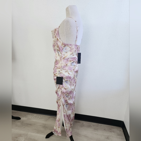 Lulus NWT Truest Romance White Floral Print Sleeveless Ruched Midi Dress Medium - Picture 6 of 11